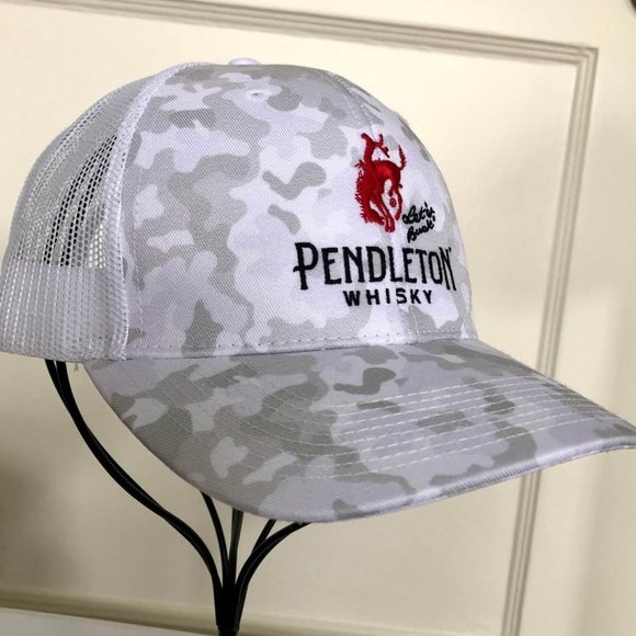 Whiskey Trucker Hat Pendleton Bourban White Adjustable Unisex - Picture 1 of 7